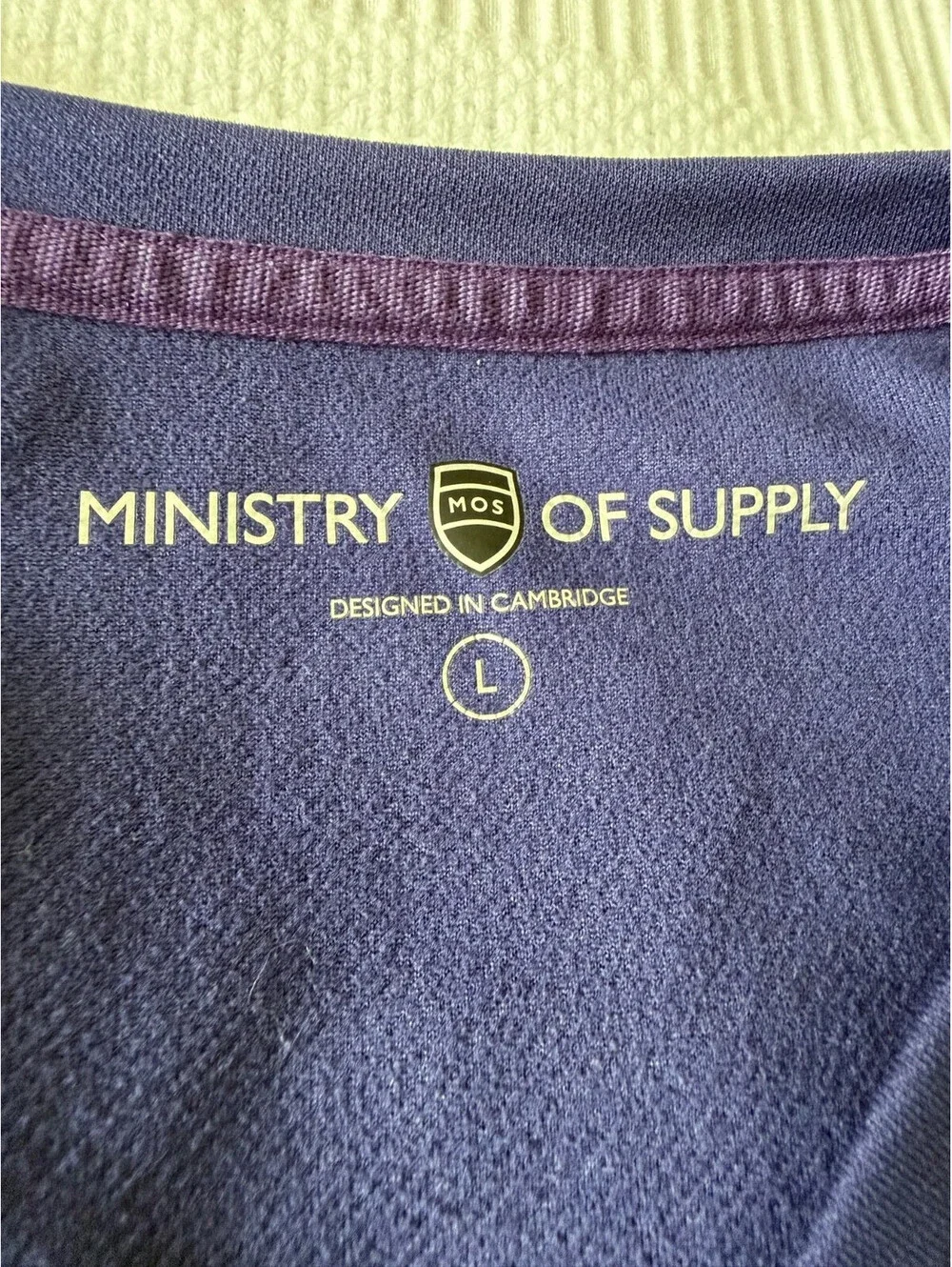 Ministry of Supply Purple V-Neck Long Sleeve Performance Top Shirt Size Large